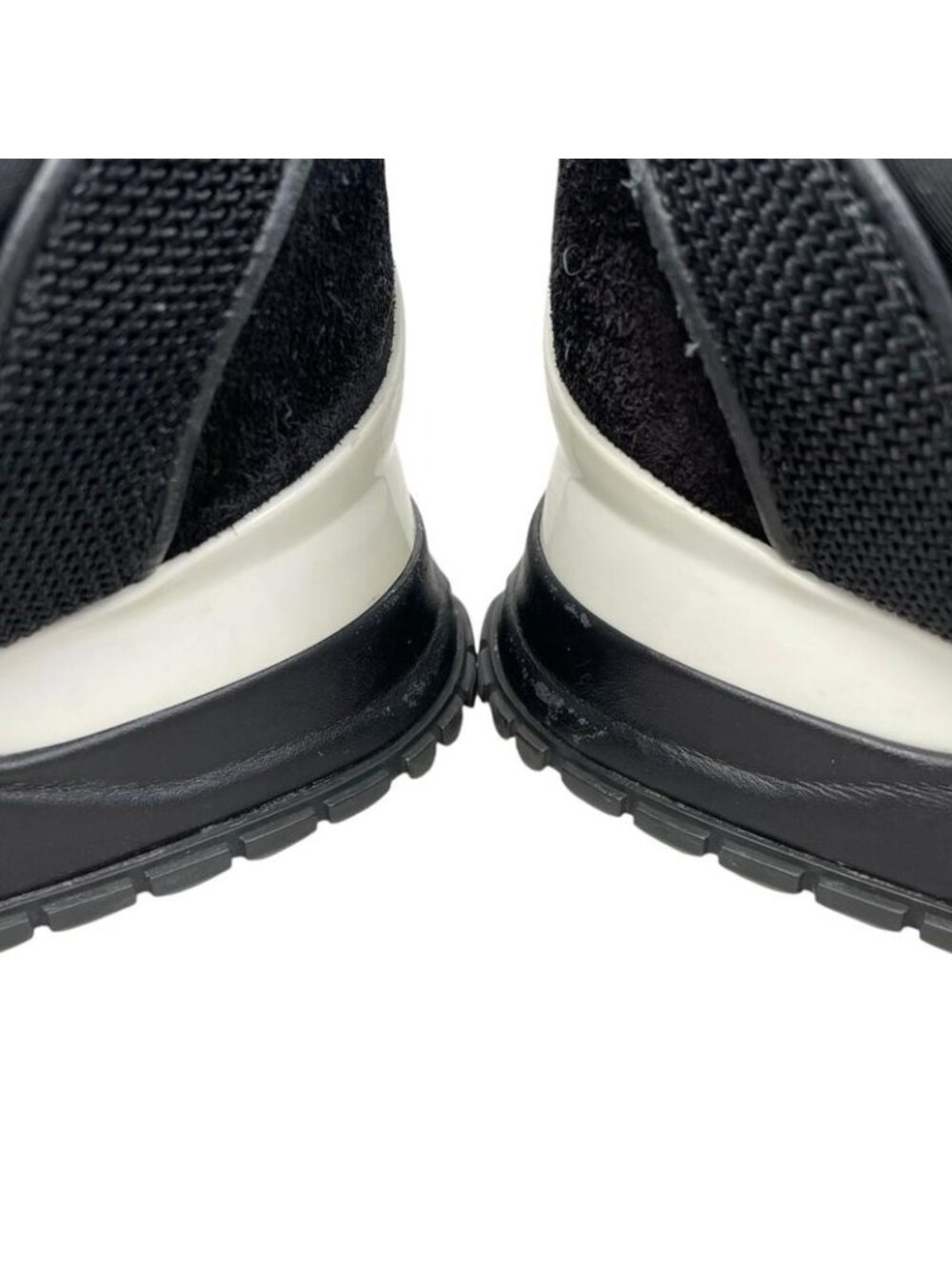 Louis Vuitton Sneakers Run Away 36.5 LV Circle Logo Suede Mesh Black - Picture 9 of 13